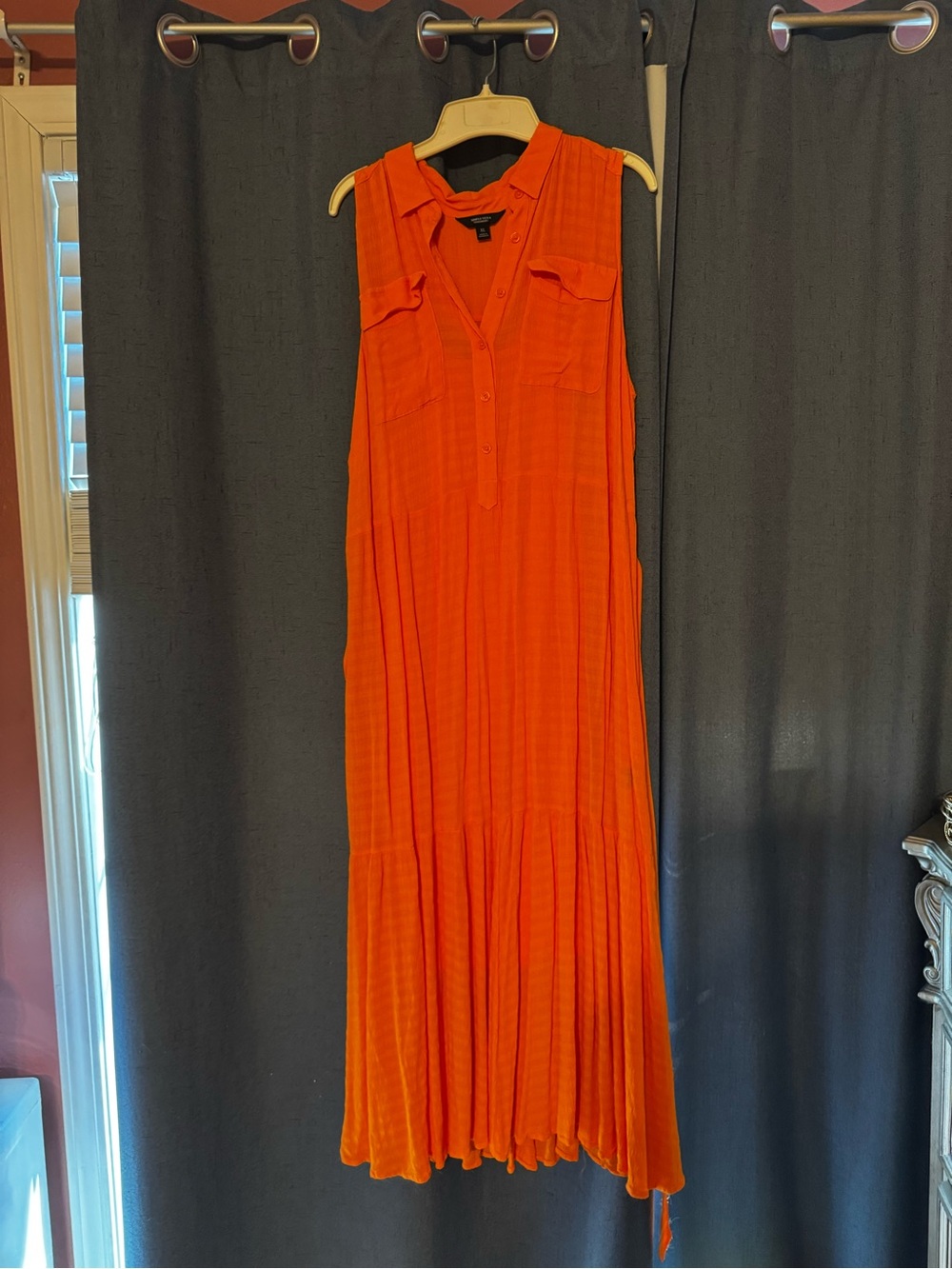 Simply Vera Vera Wang Orange Sleeveless Maxi Dress lined
